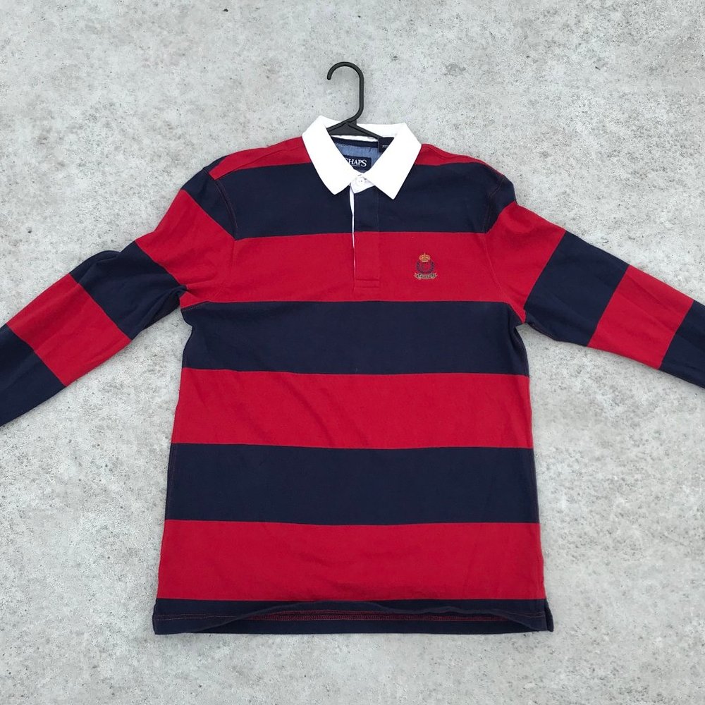 Chaps Striped Long Sleeve Polo